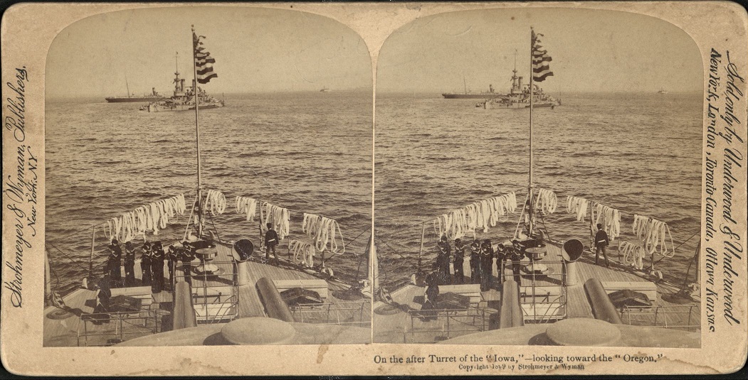 On the after Turret of the “Iowa,” – looking toward the “Oregon.”